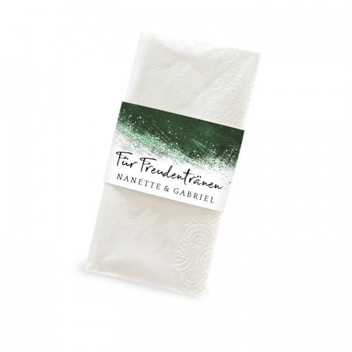 Banderole für Freudentränen Taschentücher in Grün - online selbst gestalten