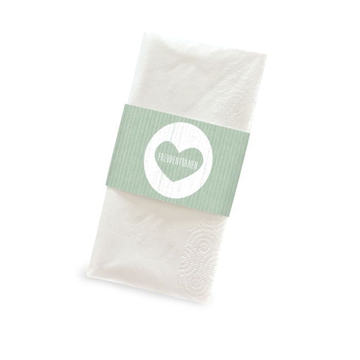 Banderole für Freudentränen Taschentücher mit Herz in Braun