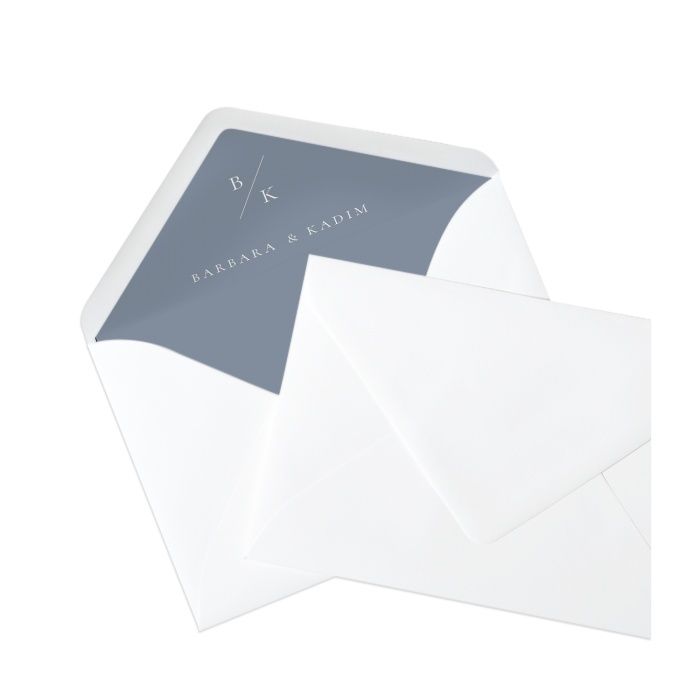 Bedrucktes Briefumschlagsinlay im modernen Design mit euren Initialen - Weiss