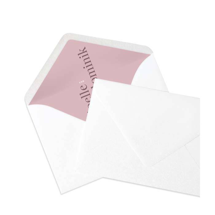 Briefumschlag Perlmutt mit bedrucktem Inlay in Altrose