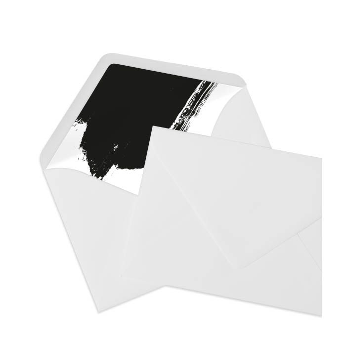Briefumschlag Eis Grau mit bedrucktem Inlay mit Brush Optik