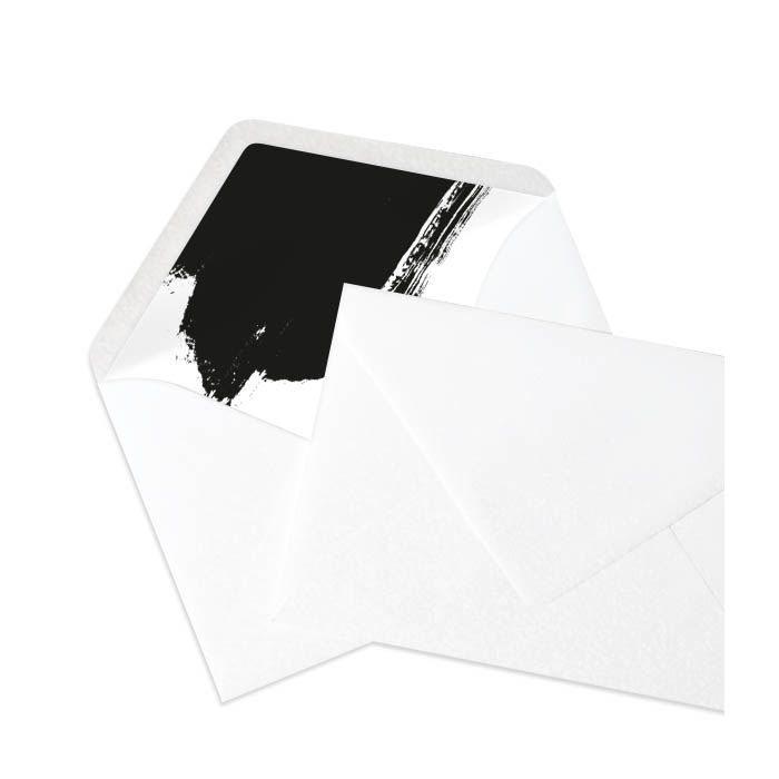 Briefumschlag Marble White mit bedrucktem Inlay mit Brush Optik