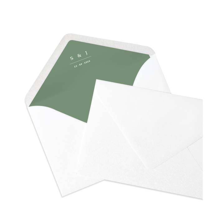 Briefumschlag in Marble White mit bedrucktem Inlay