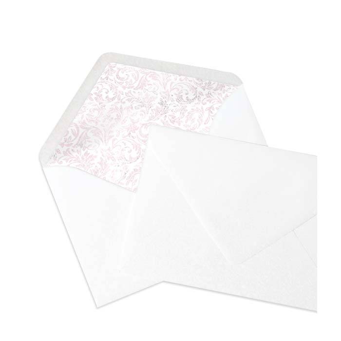 Elegante Briefumschläge mit bedrucktem Inlay in Rosa