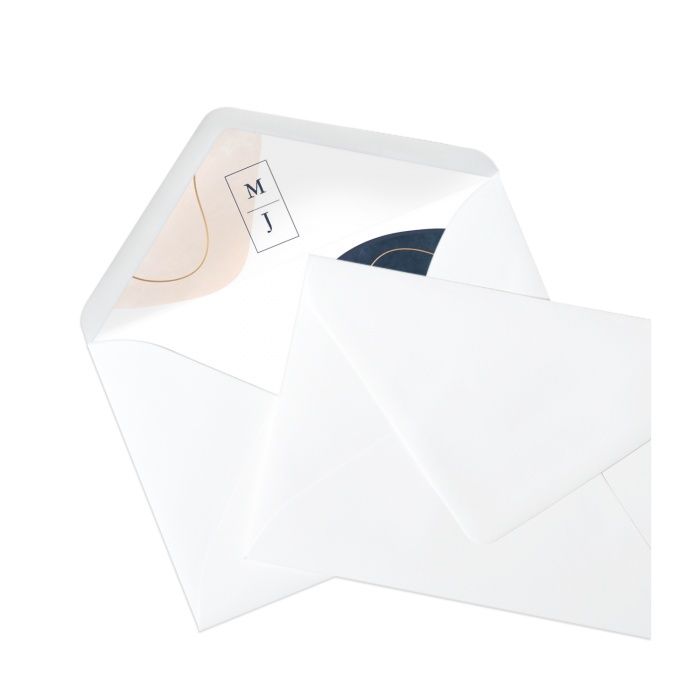 Besonders schick und edel - Briefumschlagsinlay im abstrakten Design, individuell bedruckt - Weiss