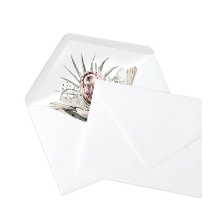Briefumschlagsinlay im Boho Style mit Protea Blume - online selbst gestalten