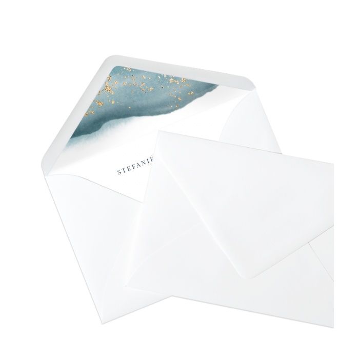 Briefumschlagsinlay im passenden Aquarelldesign zur Serie -Stefanie und Dominik-