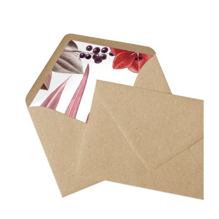 Briefumschlagsinlay individuell für eure Hochzeitspost im ausgefallenen Blumendesign - Kraftpap