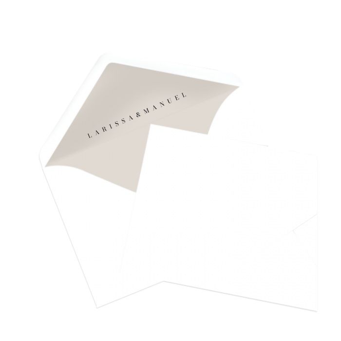 Briefumschlagsinlay mit Namen individuell bedruckt - Weiss