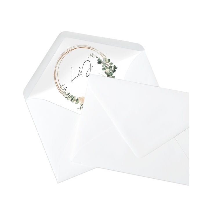 Briefumschlagsinlay mit passender Gestaltung zu Ihrer Hochzeitspapeterie