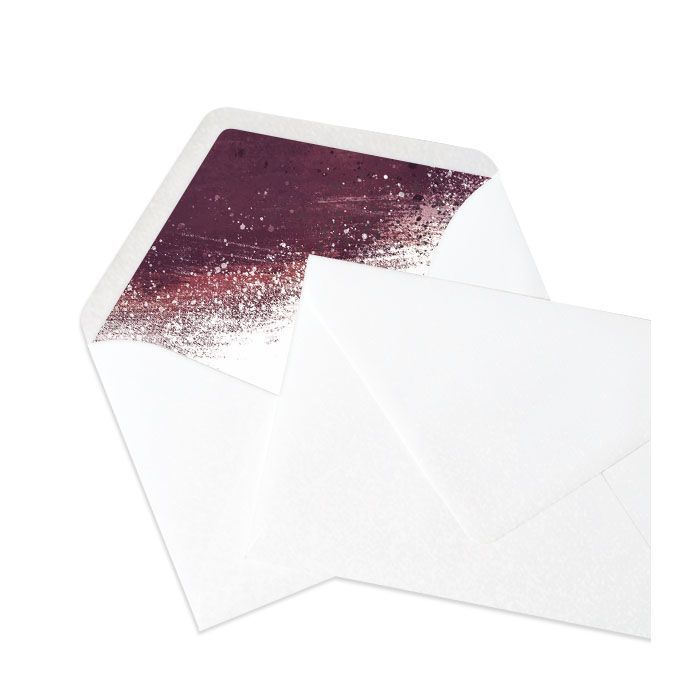Briefumschlagsinlay mit Aquarell in Bordeaux - Marble White