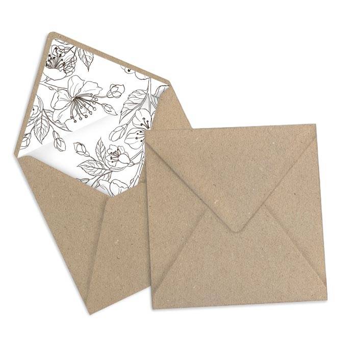 Briefumschlagsinlay mit Blumenmuster im Finartdesign