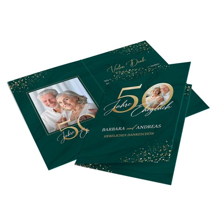 Danksagung zur Goldenen Hochzeit - 50 Jahre Eheglück - in Grün