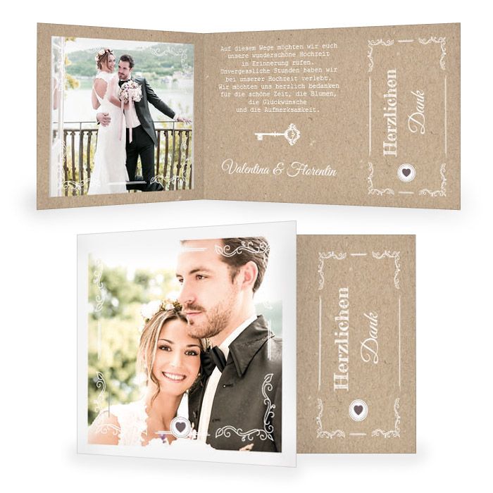 10 Danksagungskarten Hochzeit Danksagungen Fotokarte Hochzeitskarte Danke Foto 
