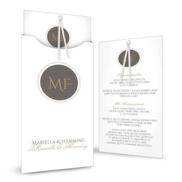 Einladung zur Hochzeit im eleganten Letterpress Design