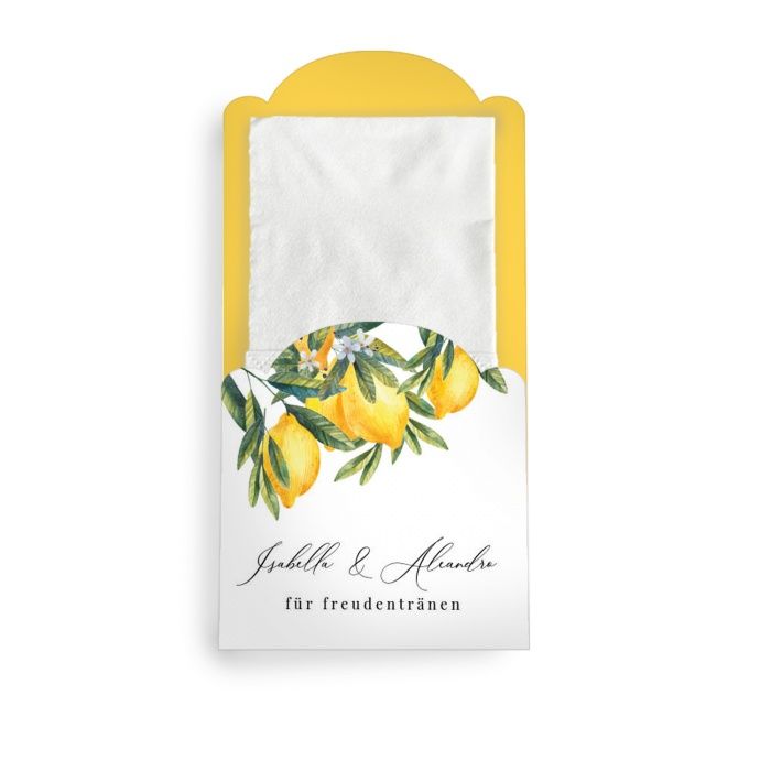 Für Freudentränen - Taschentuchhülle im Zitronen Design
