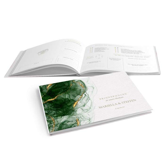 Gästebuch zur Hochzeit als Hardcover im exklusiven Greenery Watercolor Stil
