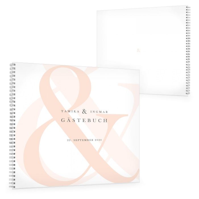 Gästebuch zur Hochzeit in modernem Design mit &-Zeichen