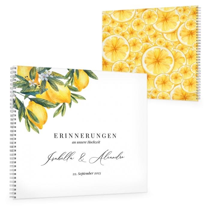Gästebuch zur Hochzeit mit Zitronen Design