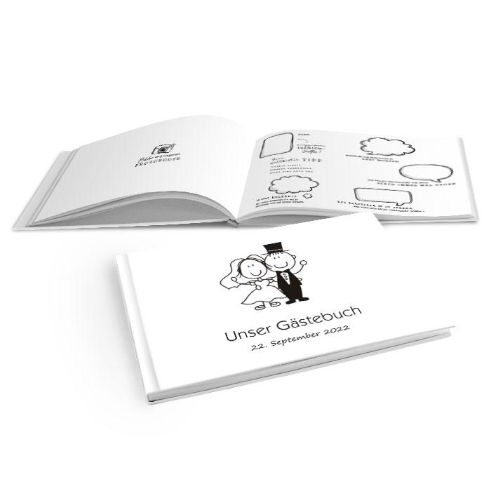Hardcover Gästebuch mit Karikatur Brautpaar