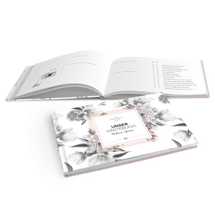 Hardcover Gästebuch im floralen Design