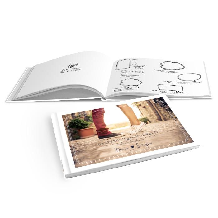 Hardcover Gästebuch im modernen Design und mit großem Foto