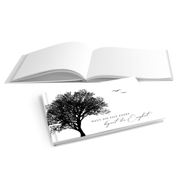 Hardcover Kondolenzbuch mit Baumsilhouette