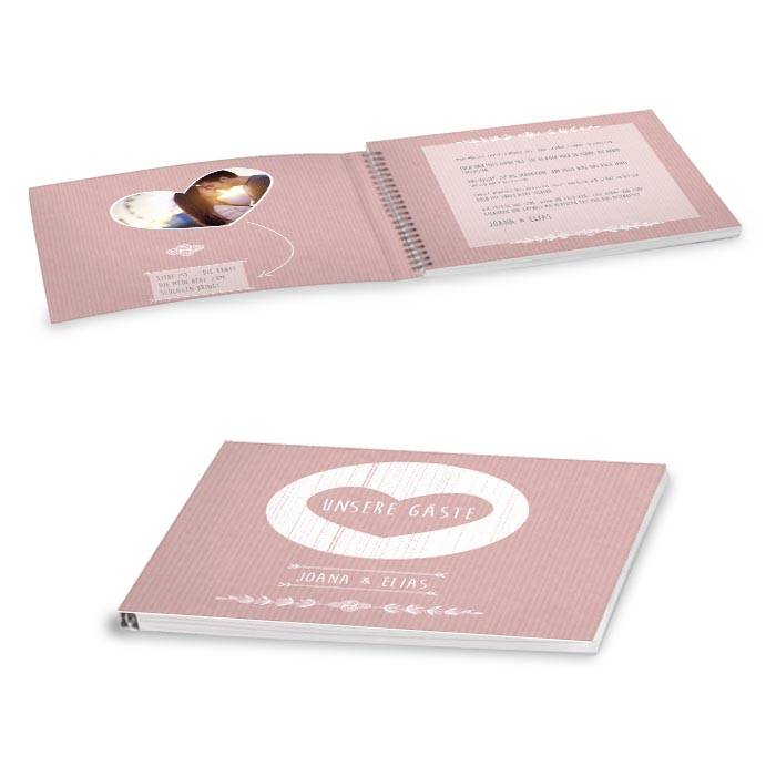 Gästebuch zur Hochzeit im Packpapier-Design mit Softcover
