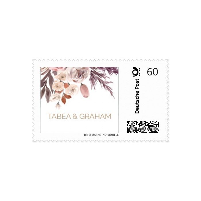 Individuelle Briefmarken mit euren Namen im Dried Flower Design