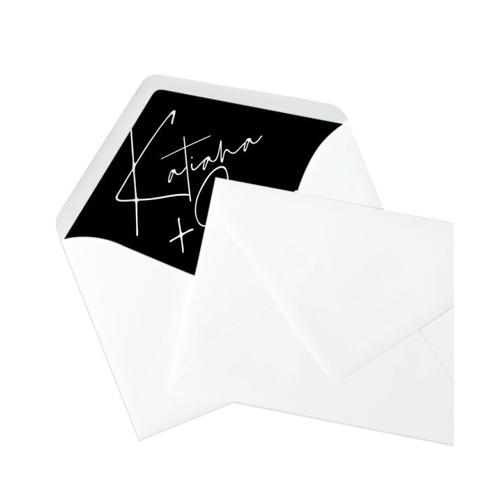 Individuelles Briefumschlagsinlay im Schwarz Weiß Design mit euren Namen