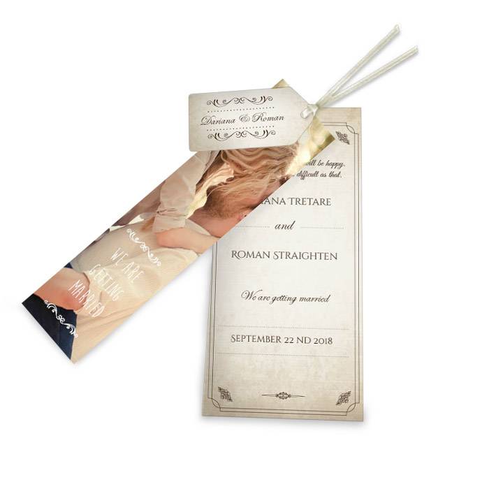 Hochzeitseinladung als Kartenset im Shabby Chic Design