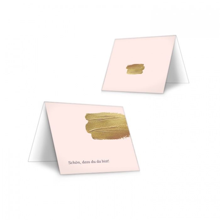 Moderne Tischkarten mit Goldbrush im exklusiven Design zum Beschriften