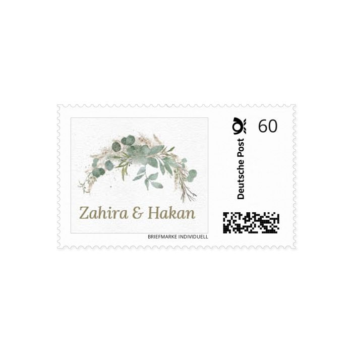 Personalisierbare Briefmarke mit eurem greenery Hochzeitsdesign