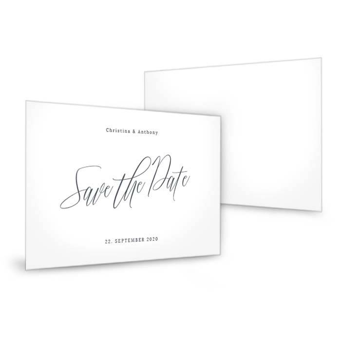 Save the Date Karte als Postkarte mit eleganter Kalligrafie