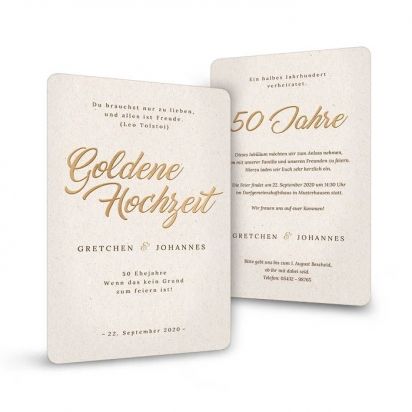 Einladungskarten, Gästebuch Goldene Hochzeit  Din A5 