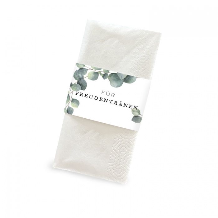 Taschentuchbanderole für Freudentränen mit Eukalyptus