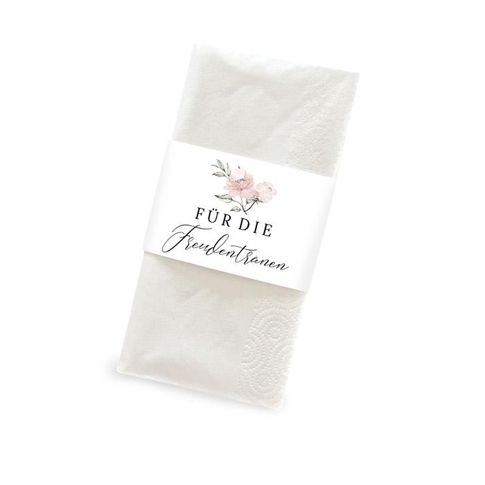  Banderole für Freudentränen Taschentücher mit rosa Rosen