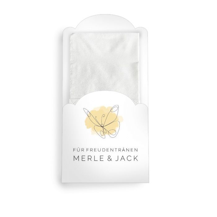 Taschentuchhülle für Freudentränen mit elegantem Lineart Schmetterling in sommerliche