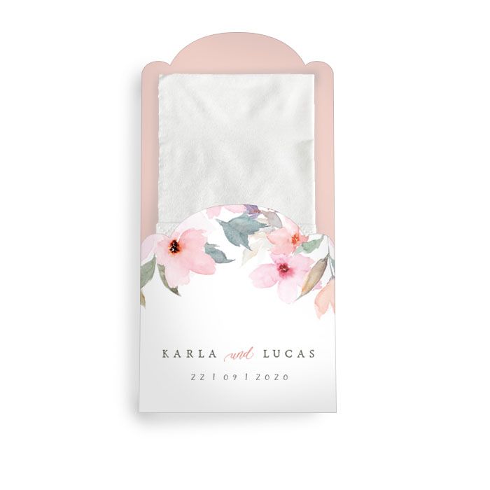 Hülle für Freudentränen-Taschentücher mit Blumenmotiv in Rose