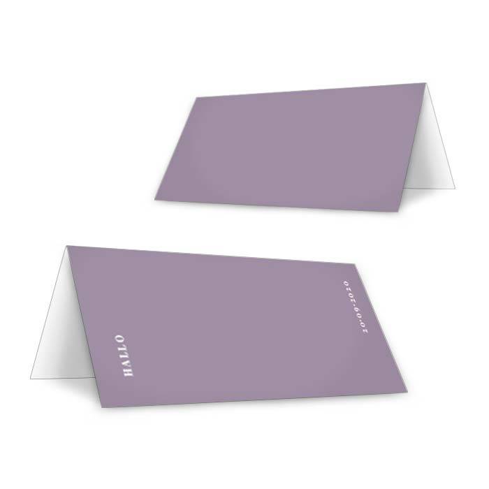 Tischkarten zur Hochzeit im modernen Design in Violett