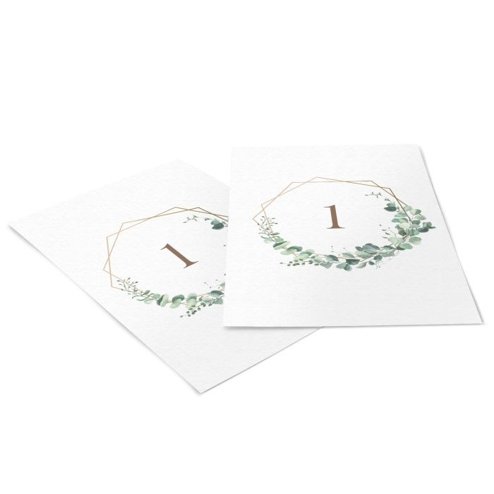 Greenery Tischkarte für Ihre Hochzeitstafel mit Eukalyptus