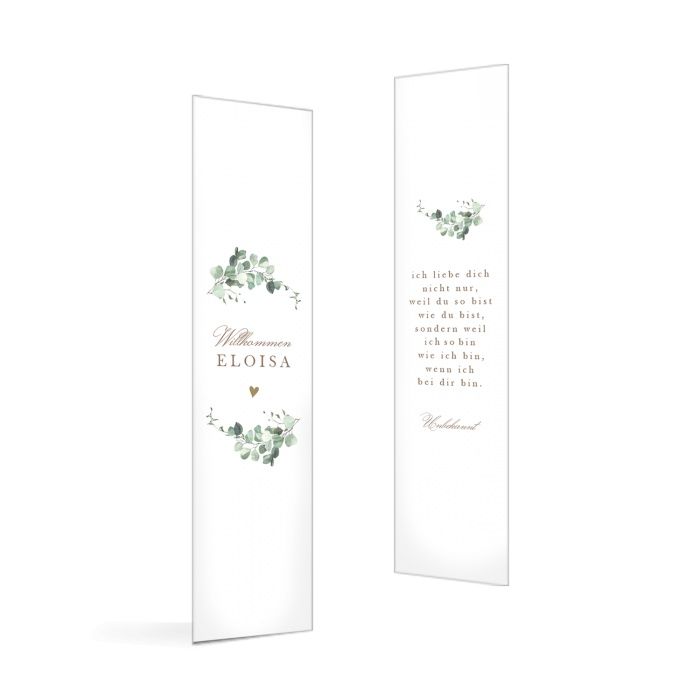 Greenery Tischkarte für Ihre Hochzeitstafel mit Eukalyptus