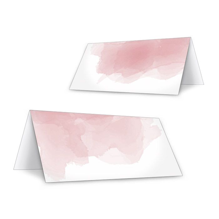 Romantische Tischkarten im modernen Aquarellstil in rosa