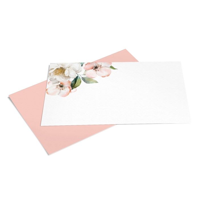Tischkarten zur Hochzeit im floralen Design in Rose