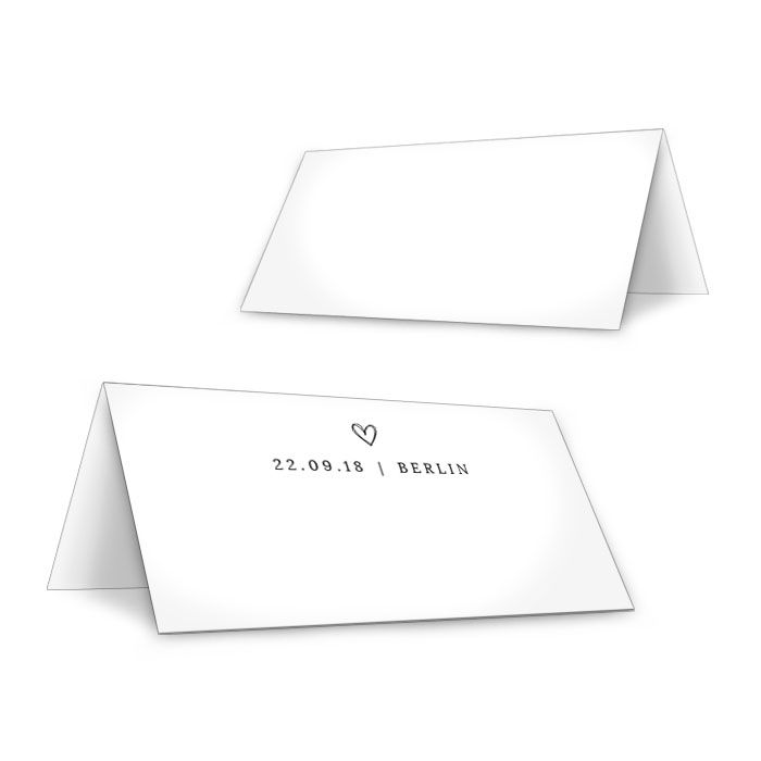 Elegante Tischkarten zur Hochzeit in modernem Design