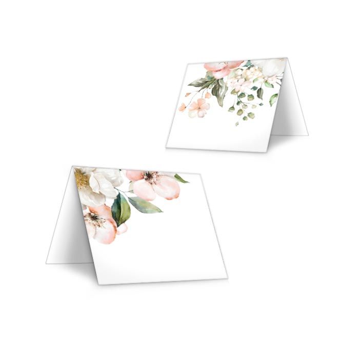 Tischkarten zur Hochzeit im floralen Design in Rose
