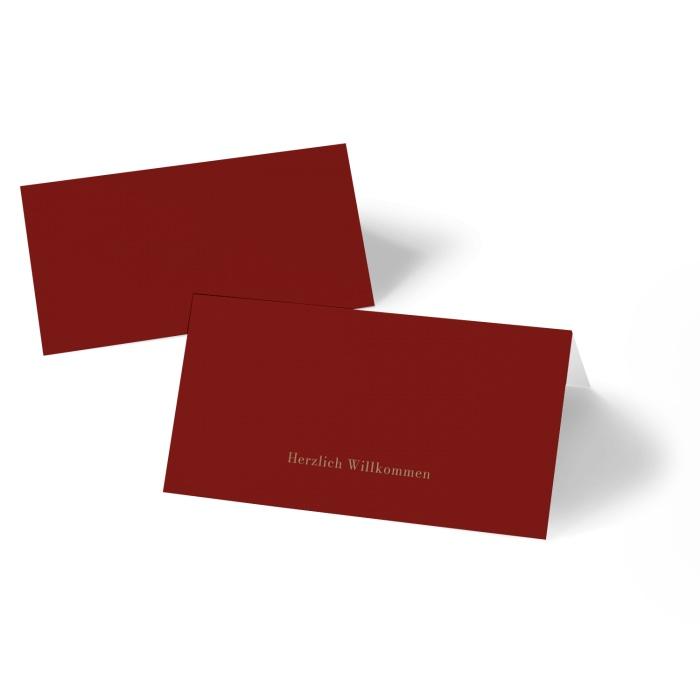 Tischkarten für die Winterhochzeit in Rot zum Beschriften mit passenden Gold - oder Weißstift