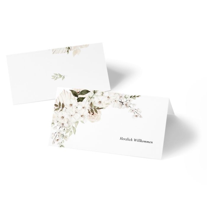 Tischkarten für eure Boho Hochzeit mit Orchideen - zum Beschriften