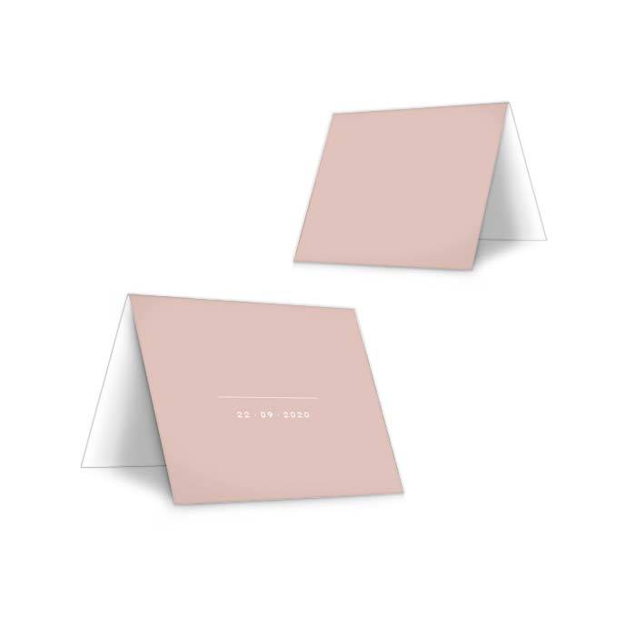 Tischkarten im minimalistischen Design in Altrosa