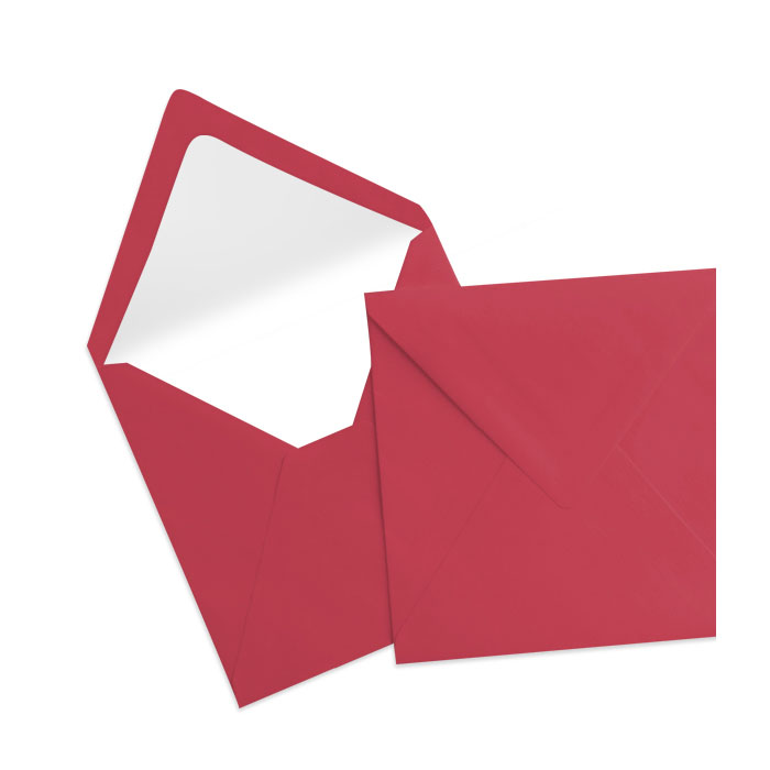 Briefumschlag Seidenfutter Rot  (164 x 164 mm)